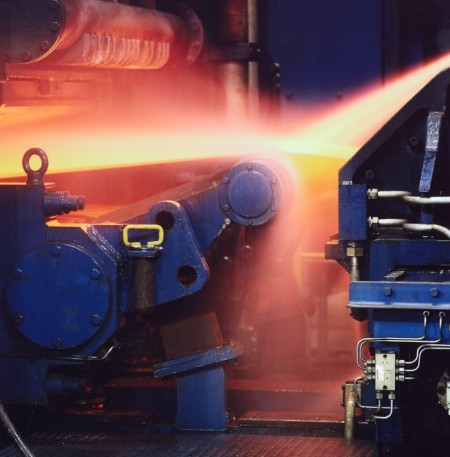 The thyssenkrupp Steel casting-rolling line was the first of its kind worldwide to be built in an integrated steel mill and designed so that the liquid crude steel can be cast in parallel in two strands. Two previously separate processes in steel production were combined in a continuous process: casting the liquid crude steel into ingots, which are the starting material for sheets and strips (so-called slabs) and rolling. The thyssenkrupp Steel casting-rolling line was the first of its kind worldwide to be built in an integrated steel mill and designed so that the liquid crude steel can be cast in parallel in two strands. Two previously separate processes in steel production were combined in a continuous process: casting the liquid crude steel into ingots, which are the starting material for sheets and strips (so-called slabs) and rolling.