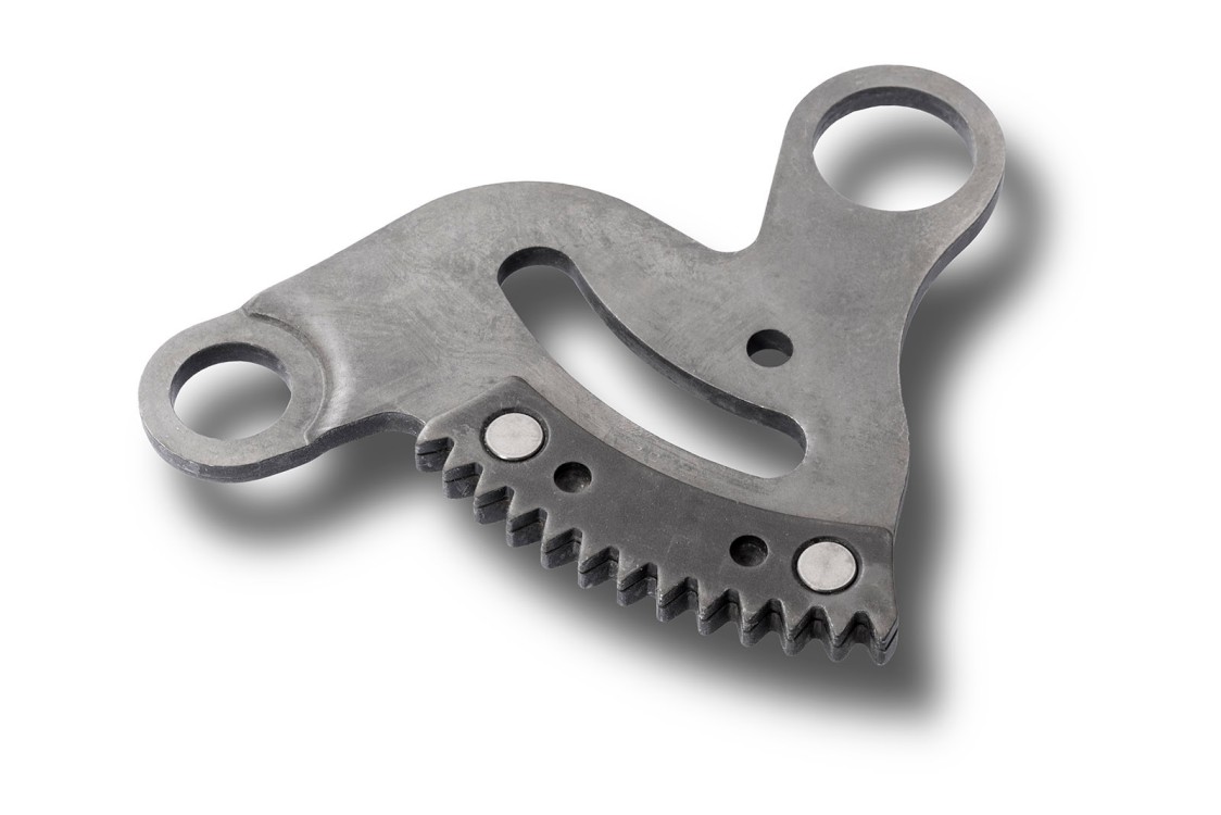 Zahnschwinge (Sitzverstellung PKW), Dicke: 5,0 mm, Güte: HLB 34 (34 MnB mod.) verstärkt mit 42 CrMo 4