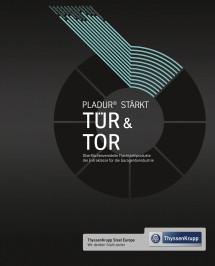 Broschüre von thyssenkrupp Steel zu den Möglichkeiten mit pladur® für Tür & Tor.