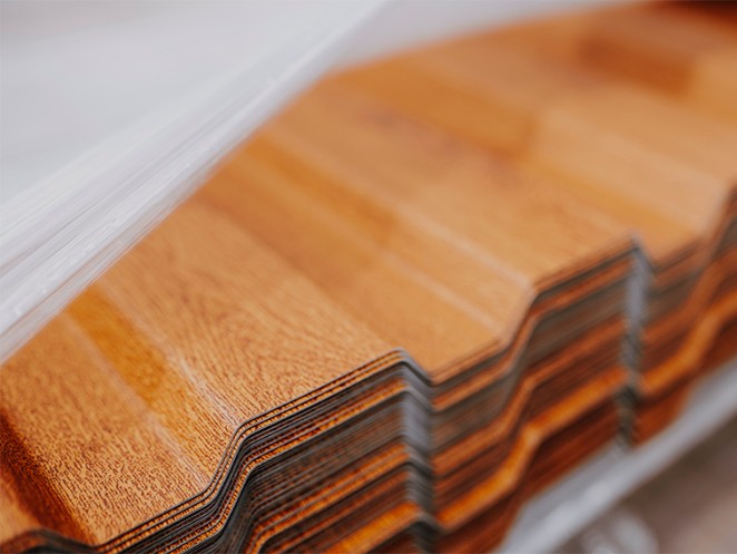 umgeformte Blech mit pladur® Wood umgeformte Blech mit pladur® Wood