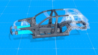 Karosserie mit hervorgehobenen Kaltumformbauteilen