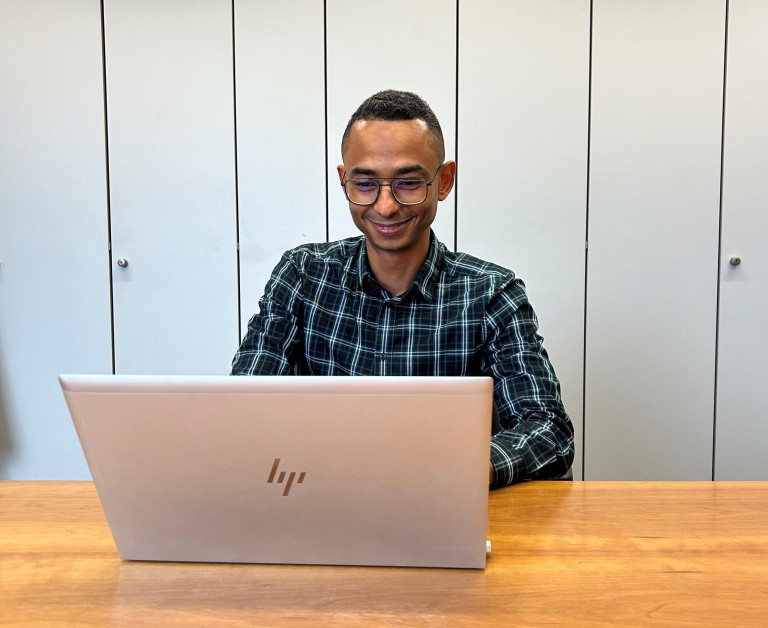 Belhassen Charfi in the office