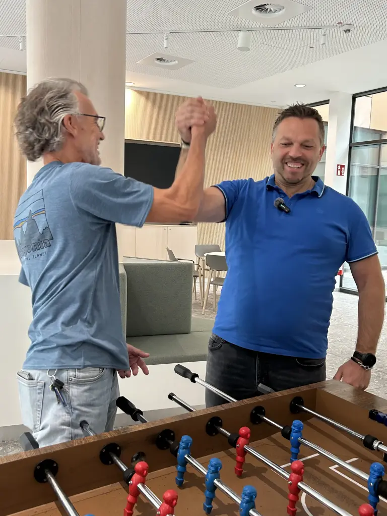 Jens Leurs mit einem Kollegen Jens Leurs mit einem Kollegen