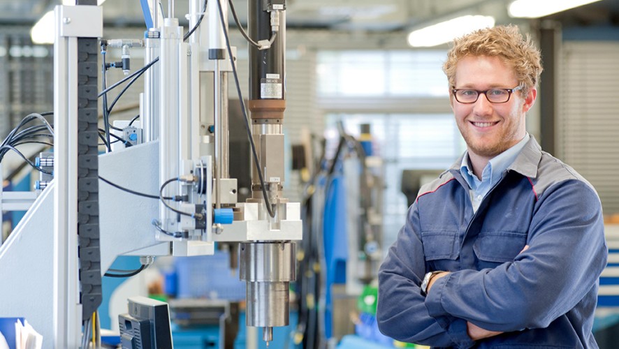 thyssenkrupp Steel employee in workshop environment