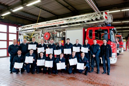 Neue Werkfeuerwehrmänner bei ThyssenKrupp Steel Europe