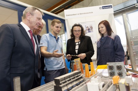 Im Gespräch mit Auszubildenden: Bundesarbeitsministerin Andrea Nahles besuchte Technikzentrum Dortmund