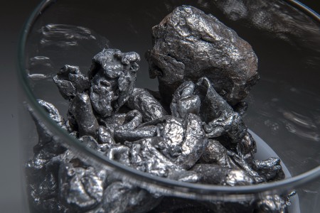 Sample of the valuable recycled raw material for usage in the blast furnace. 