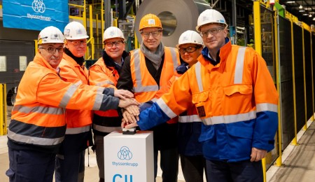 From left to right: Engin Karakurt (Chairman of the Works Council of thyssenkrupp Steel in Bochum), Dr. Harald Espenhahn (Head of Technology and Environmental Management, thyssenkrupp Steel), Andy Rohe (Head of Downstream Operations, thyssenkrupp Steel), Thomas Eiskirch (Mayor of Bochum), Dr. Marie Jaroni (Chief Transformation Officer thyssenkrupp Steel), Markus Kovac (Head of the Bochum plant area, thyssenkrupp Steel)  From left to right: Engin Karakurt (Chairman of the Works Council of thyssenkrupp Steel in Bochum), Dr. Harald Espenhahn (Head of Technology and Environmental Management, thyssenkrupp Steel), Andy Rohe (Head of Downstream Operations, thyssenkrupp Steel), Thomas Eiskirch (Mayor of Bochum), Dr. Marie Jaroni (Chief Transformation Officer thyssenkrupp Steel), Markus Kovac (Head of the Bochum plant area, thyssenkrupp Steel)