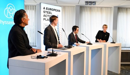 Tekin Nasikkol, Chairman of the General Works Council of thyssenkrupp Steel, Dennis Grimm, Spokesman of the Executive Board of thyssenkrupp Steel, Stéphane Séjourné, Executive Vice President for Prosperity and Industrial Strategy and Mona Neubaur, Minister for Economic Affairs, Industry, Climate Protection and Energy of the State of North Rhine-Westphalia Tekin Nasikkol, Chairman of the General Works Council of thyssenkrupp Steel, Dennis Grimm, Spokesman of the Executive Board of thyssenkrupp Steel, Stéphane Séjourné, Executive Vice President for Prosperity and Industrial Strategy and Mona Neubaur, Minister for Economic Affairs, Industry, Climate Protection and Energy of the State of North Rhine-Westphalia