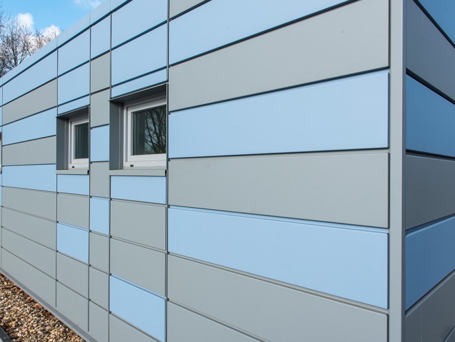 &#39;Besucheranmeldung&#39; at Gate 3 where visitors register at the Duisburg site of thyssenkrupp Steel was also disguised in matt pladur® Deluxe.