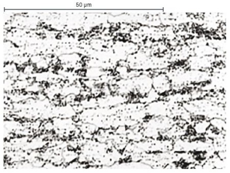 Beispielgefüge im Anlieferungszustand: Ferrit, Perlit 