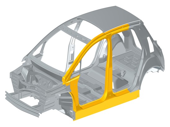 Standard hot forming quality MBW® 1500 (22MnB5 or CR1500T-MB) for use in door ring concepts.