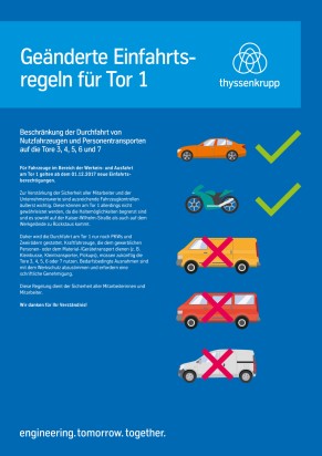 Geänderte Einfahrtsregel für Tor 1