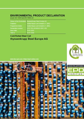 Environmental product declaration (EPD): Cold Rolled Steel Coil