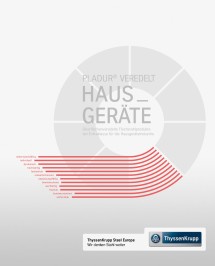 Broschüre von thyssenkrupp Steel zu den Möglichkeiten mit pladur® für Hausgeräte.