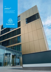Broschüre von thyssenkrupp Steel zu den Möglichkeiten mit pladur® für den hochwertigen Geschossbau.