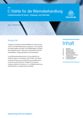 C-Stähle für die Wärmebehandlung - Produktinformation