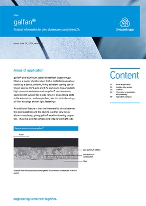 Product information zinc-aluminum coated sheet ZA (galfan®) Product information zinc-aluminum coated sheet ZA (galfan®)