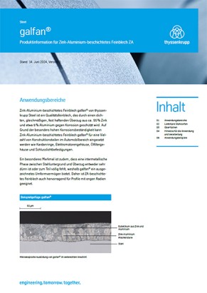 Produktinformation Zink-Aluminium-beschichtetes Feinblech ZA (galfan®) Produktinformation Zink-Aluminium-beschichtetes Feinblech ZA (galfan®)