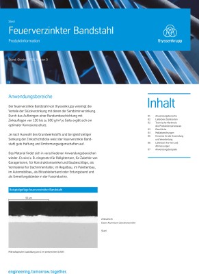 Produktinformation feuerverzinkter Bandstahl Produktinformation feuerverzinkter Bandstahl