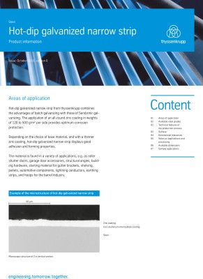 Product information galvanized narrow strip Product information galvanized narrow strip