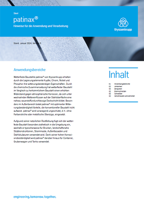 Verarbeitungsempfehlung patinax Verarbeitungsempfehlung patinax