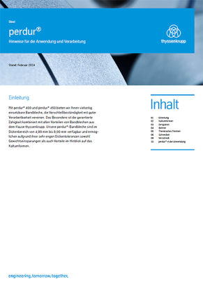 Verarbeitungsempfehlung perdur®