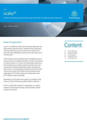 scalur® – Product information for pickled hot-rolled steel with very tight thickness tolerances scalur® – Product information for pickled hot-rolled steel with very tight thickness tolerances