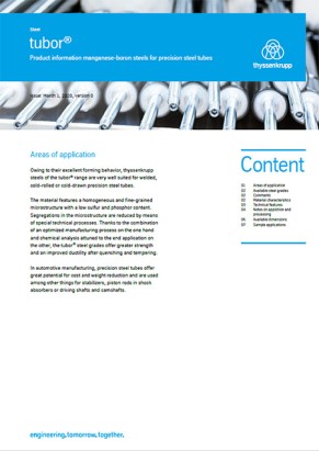 tubor® - Product information manganese-boron steels for precision steel tubes  tubor® - Product information manganese-boron steels for precision steel tubes