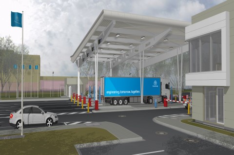 Gate 6 with terminals and works security control centre  Gate 6 with terminals and works security control centre