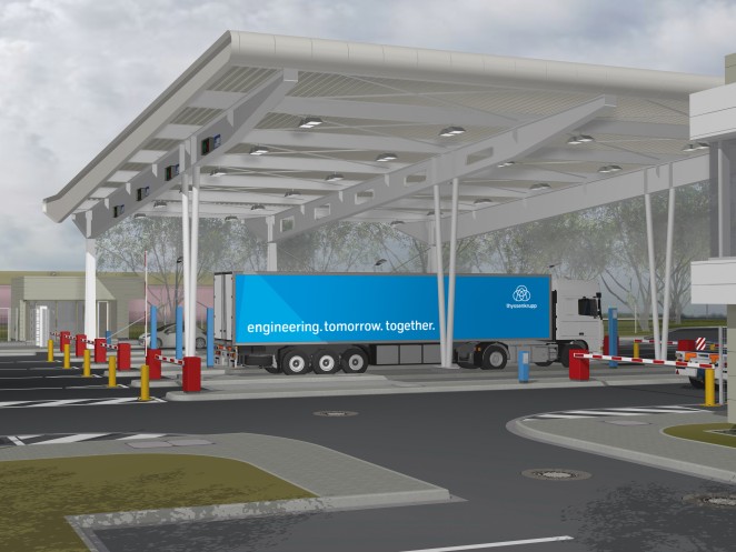 Gate 6 with terminals and works security control centre  Gate 6 with terminals and works security control centre