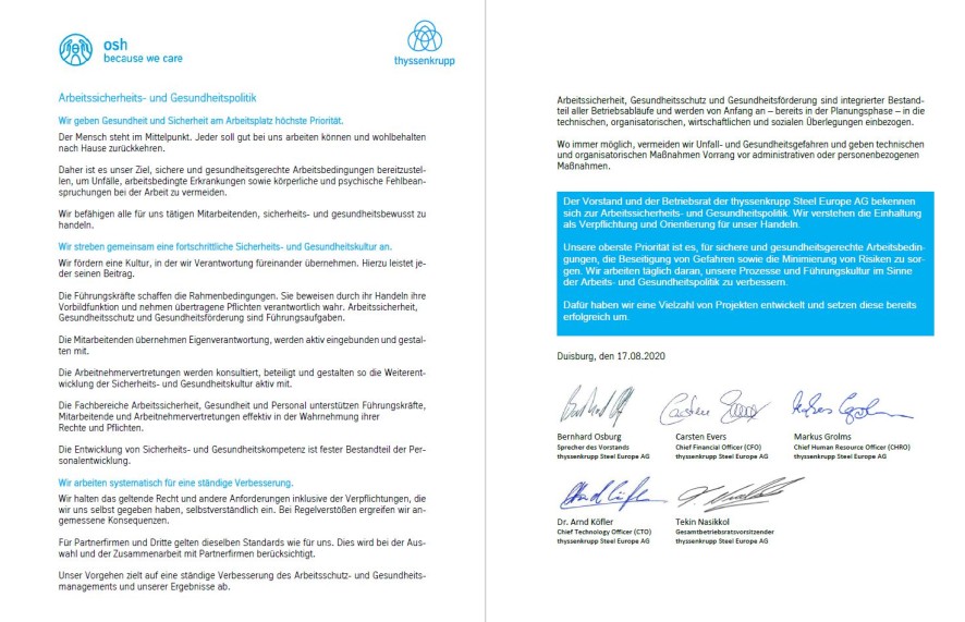 Arbeitssicherheits- und Gesundheitspolitik