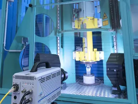 Drop tower test as part of material testing Drop tower test as part of material testing