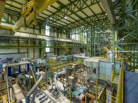 Feuerbeschichtungsanlage 10 von oben